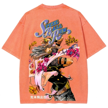 Jojo's Bizarre Adventure Unisex Fit Washed T-Shirt 2603005633-Coordom