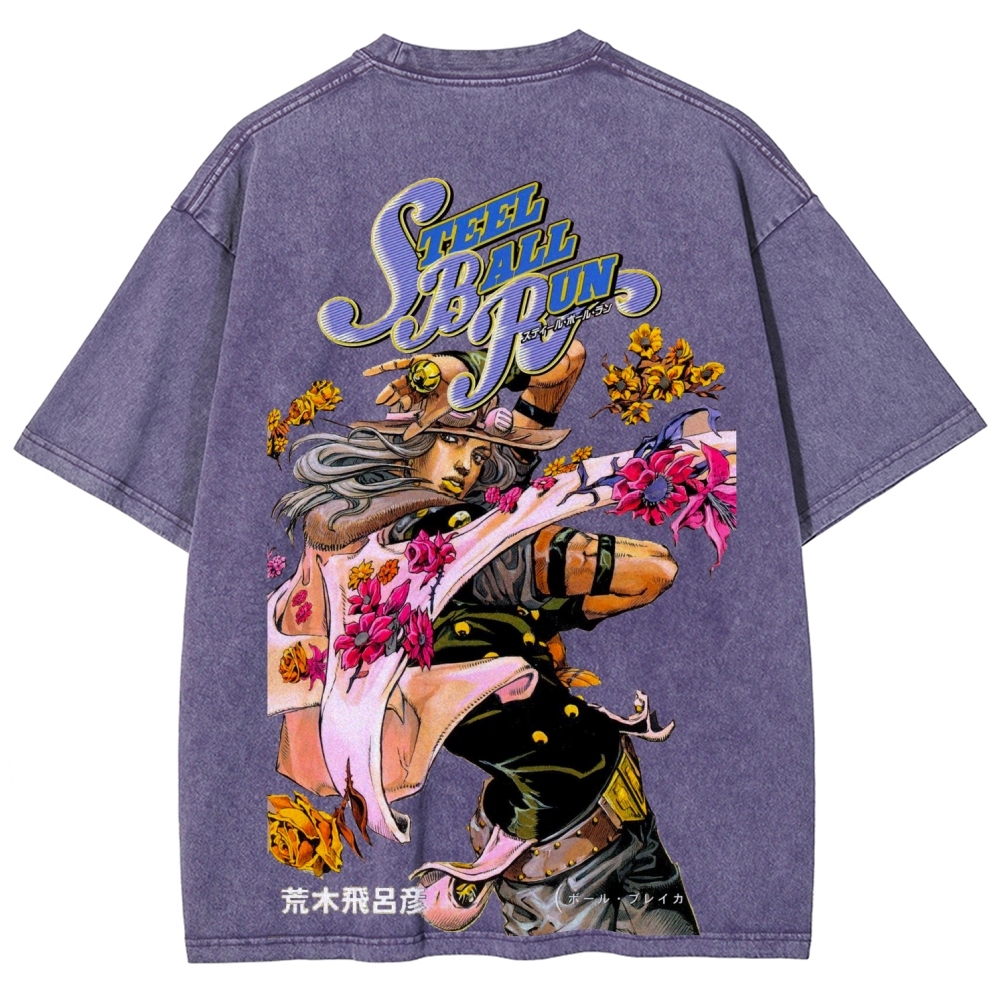 Jojo's Bizarre Adventure Unisex Fit Washed T-Shirt 2603005633-Coordom
