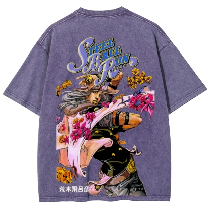Jojo's Bizarre Adventure Unisex Fit Washed T-Shirt 2603005633-Coordom