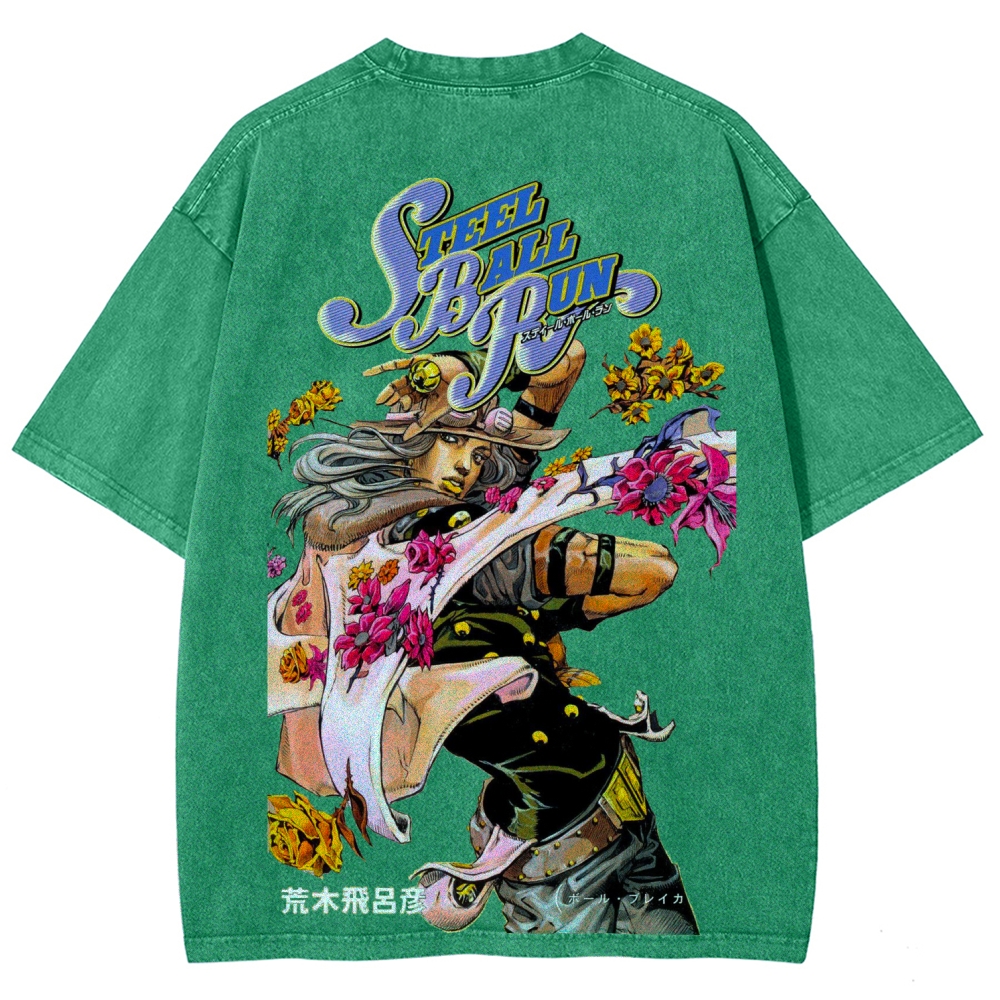 Jojo's Bizarre Adventure Unisex Fit Washed T-Shirt 2603005633-Coordom