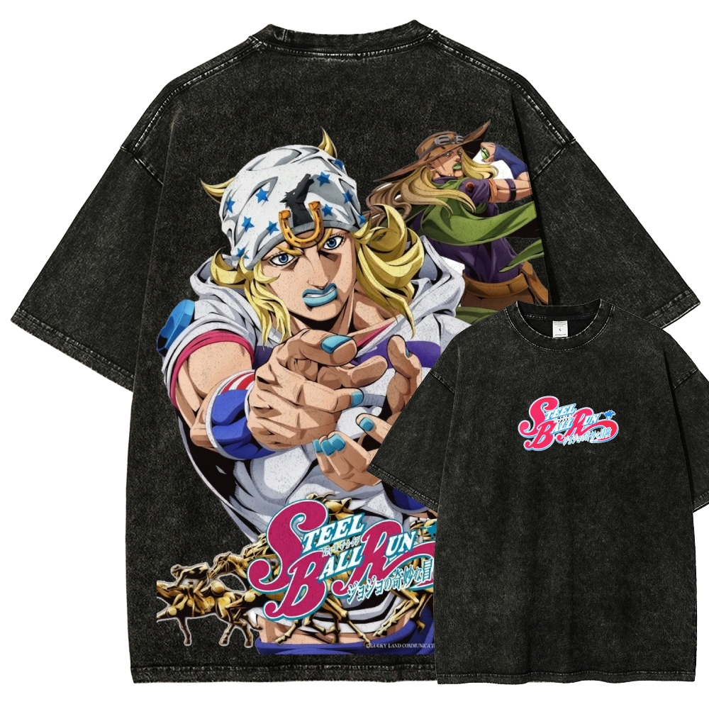 Jojo's Bizarre Adventure Unisex Fit Washed T-Shirt 2603006422-Coordom
