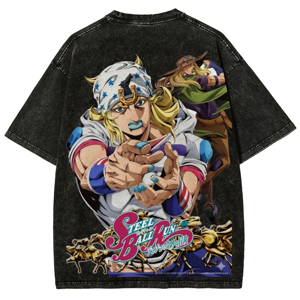 Jojo's Bizarre Adventure Unisex Fit Washed T-Shirt 2603006422-Coordom