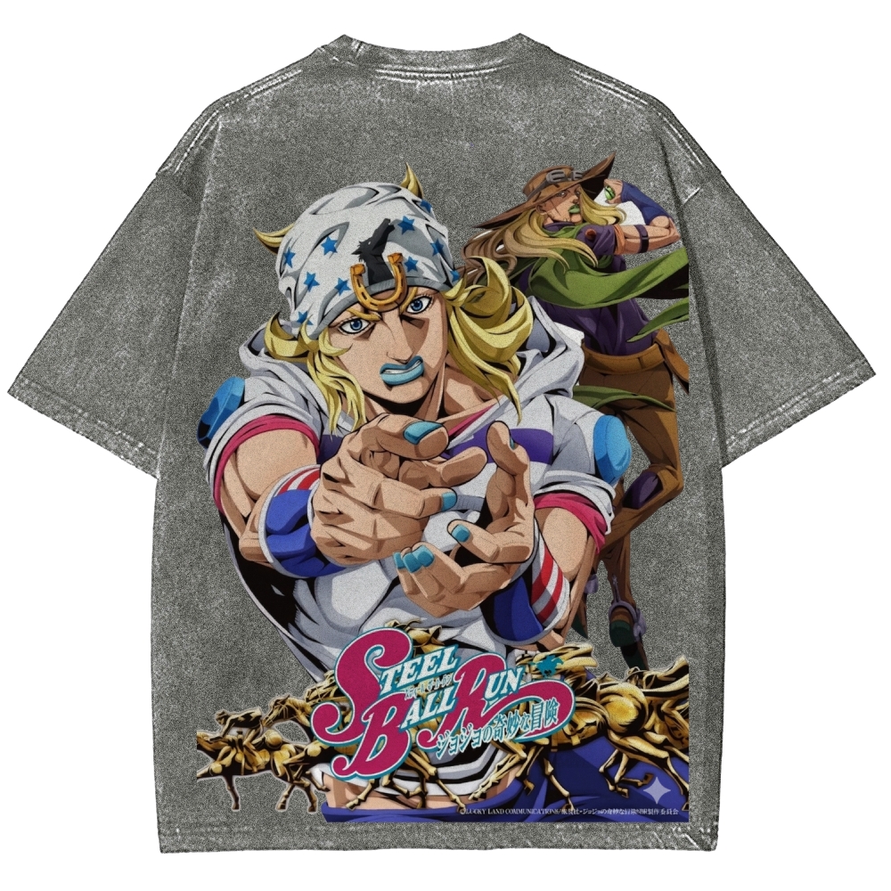 Jojo's Bizarre Adventure Unisex Fit Washed T-Shirt 2603006422-Coordom
