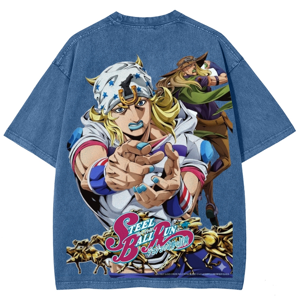 Jojo's Bizarre Adventure Unisex Fit Washed T-Shirt 2603006422-Coordom