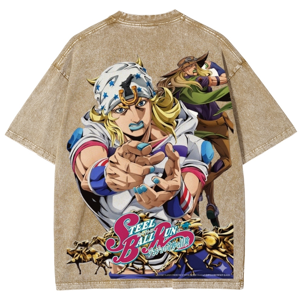 Jojo's Bizarre Adventure Unisex Fit Washed T-Shirt 2603006422-Coordom