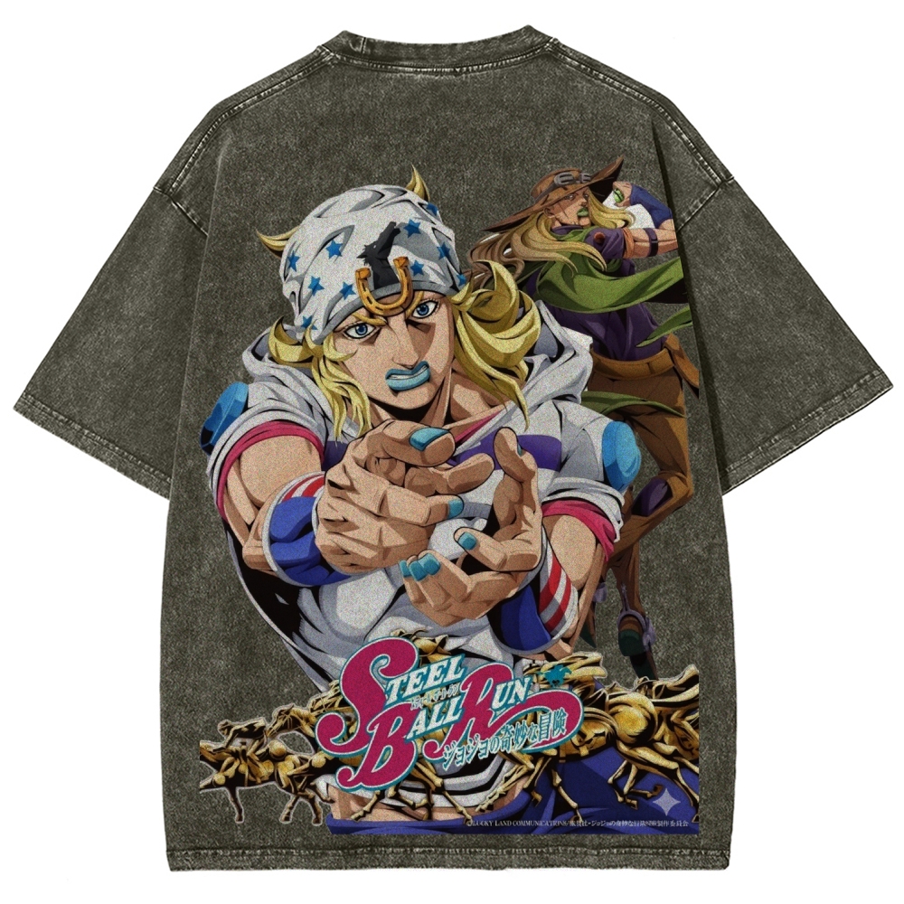 Jojo's Bizarre Adventure Unisex Fit Washed T-Shirt 2603006422-Coordom