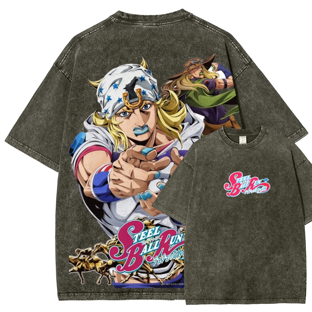 Jojo's Bizarre Adventure Unisex Fit Washed T-Shirt 2603006422-Coordom
