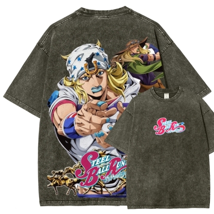 Jojo's Bizarre Adventure Unisex Fit Washed T-Shirt 2603006422-Coordom