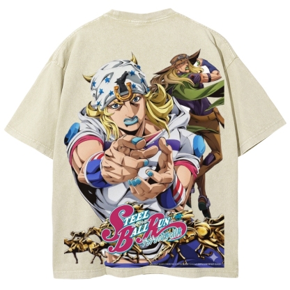 Jojo's Bizarre Adventure Unisex Fit Washed T-Shirt 2603006422-Coordom