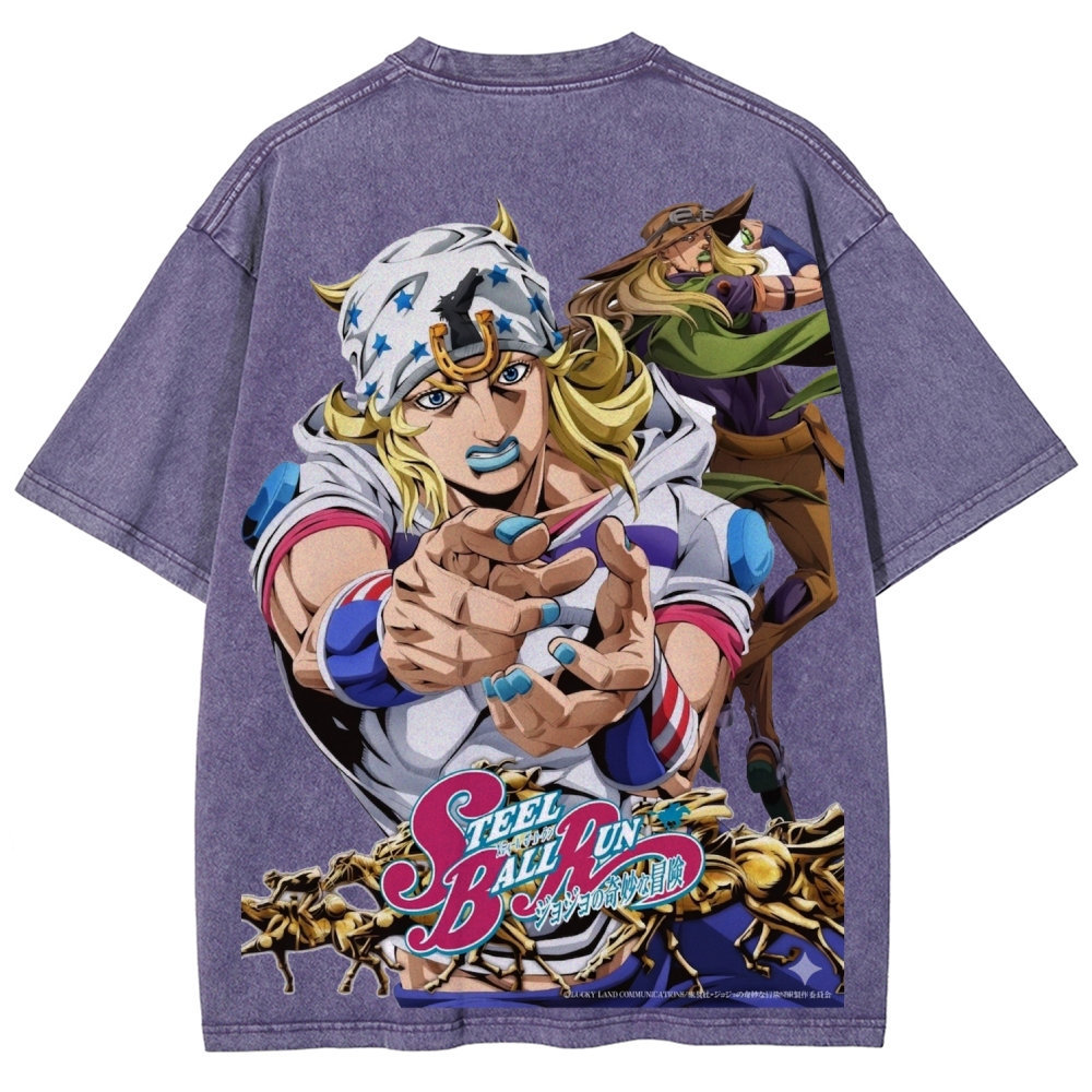 Jojo's Bizarre Adventure Unisex Fit Washed T-Shirt 2603006422-Coordom