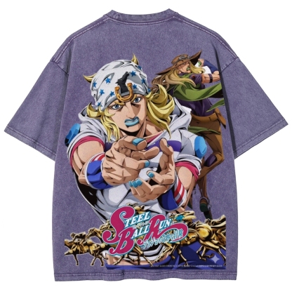 Jojo's Bizarre Adventure Unisex Fit Washed T-Shirt 2603006422-Coordom