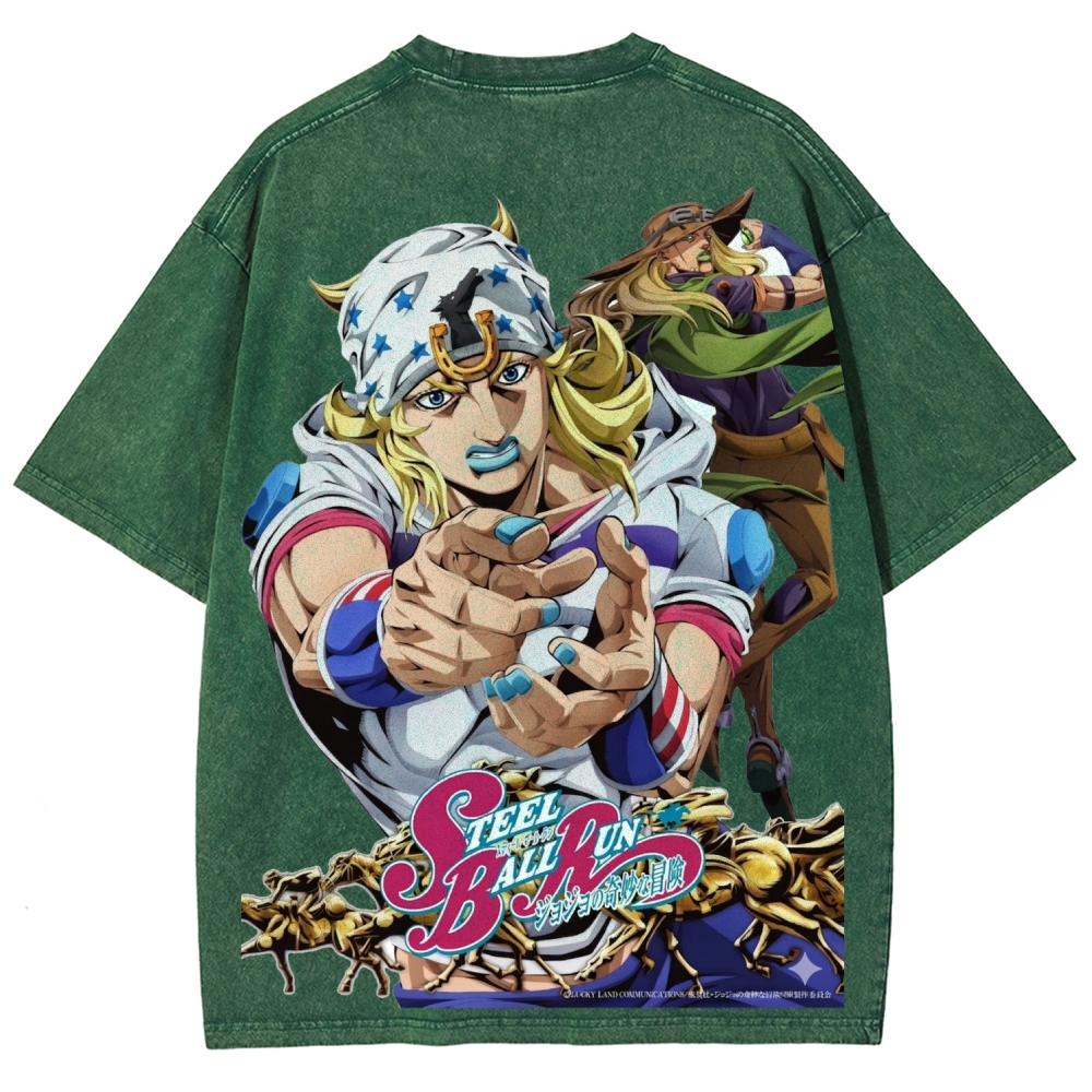 Jojo's Bizarre Adventure Unisex Fit Washed T-Shirt 2603006422-Coordom