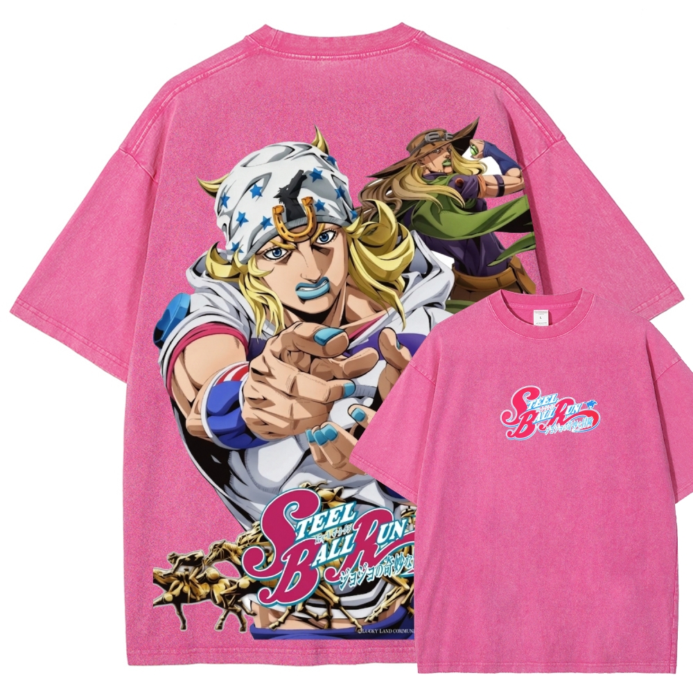 Jojo's Bizarre Adventure Unisex Fit Washed T-Shirt 2603006422-Coordom