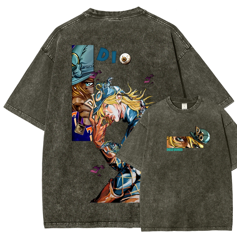 Jojo's Bizarre Adventure Washed T-Shirt-Coordom