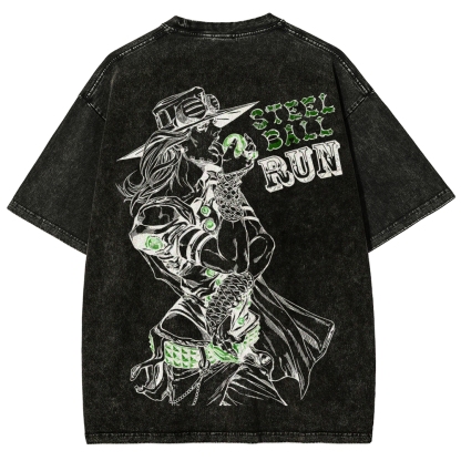 Jojo's Bizarre Adventure Unisex Fit Washed T-Shirt 2603015822-Coordom
