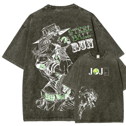 Jojo's Bizarre Adventure Unisex Fit Washed T-Shirt 2603015822-Coordom