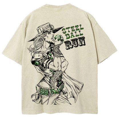 Jojo's Bizarre Adventure Unisex Fit Washed T-Shirt 2603015822-Coordom