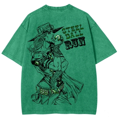 Jojo's Bizarre Adventure Unisex Fit Washed T-Shirt 2603015822-Coordom