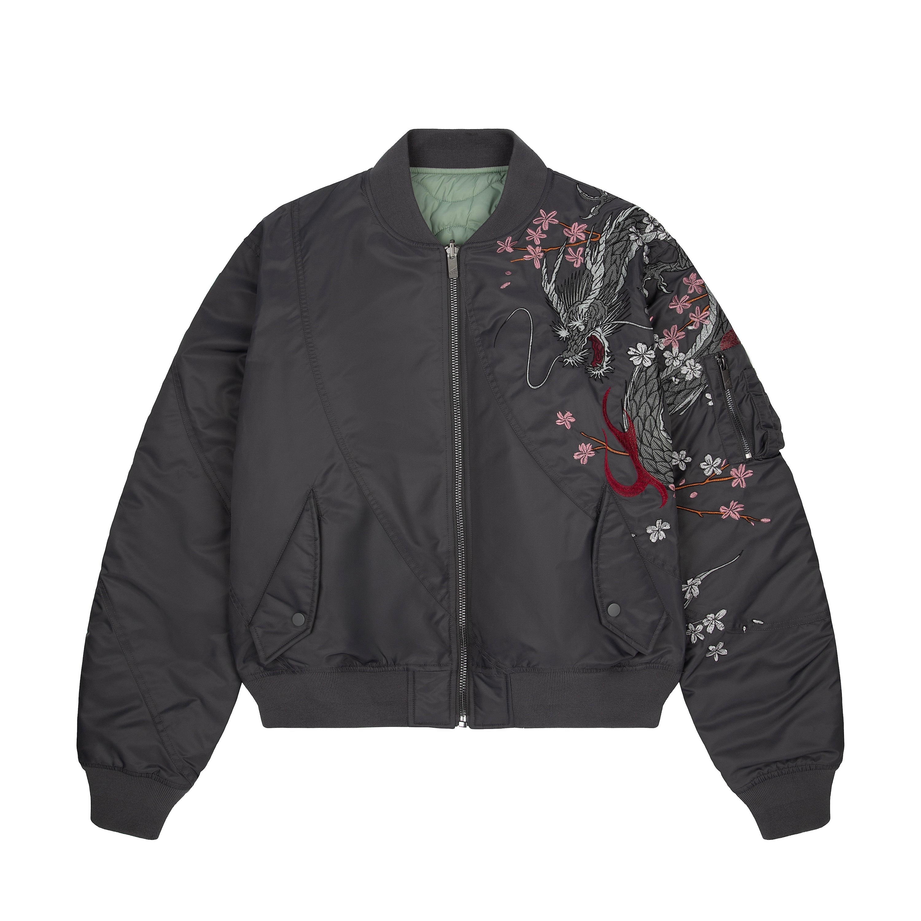 "yakuza v2" bomber Jacket dark grey-Coordom
