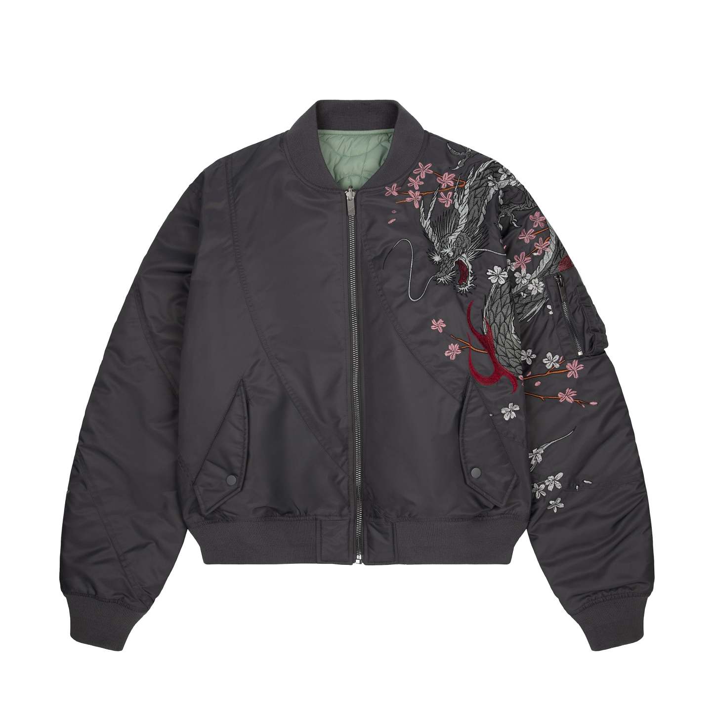 "yakuza v2" bomber Jacket dark grey-Coordom
