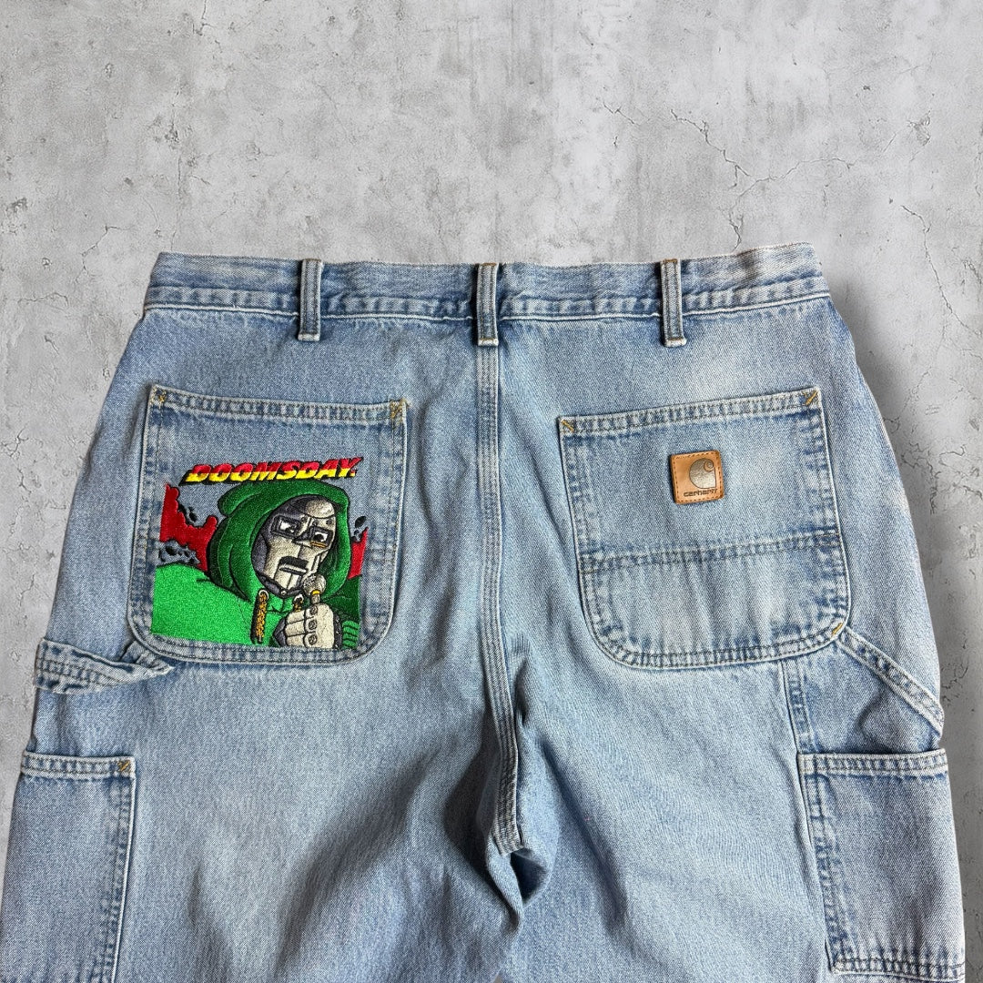 (36) MF DOOM EMBROIDERED JEANS-Coordom