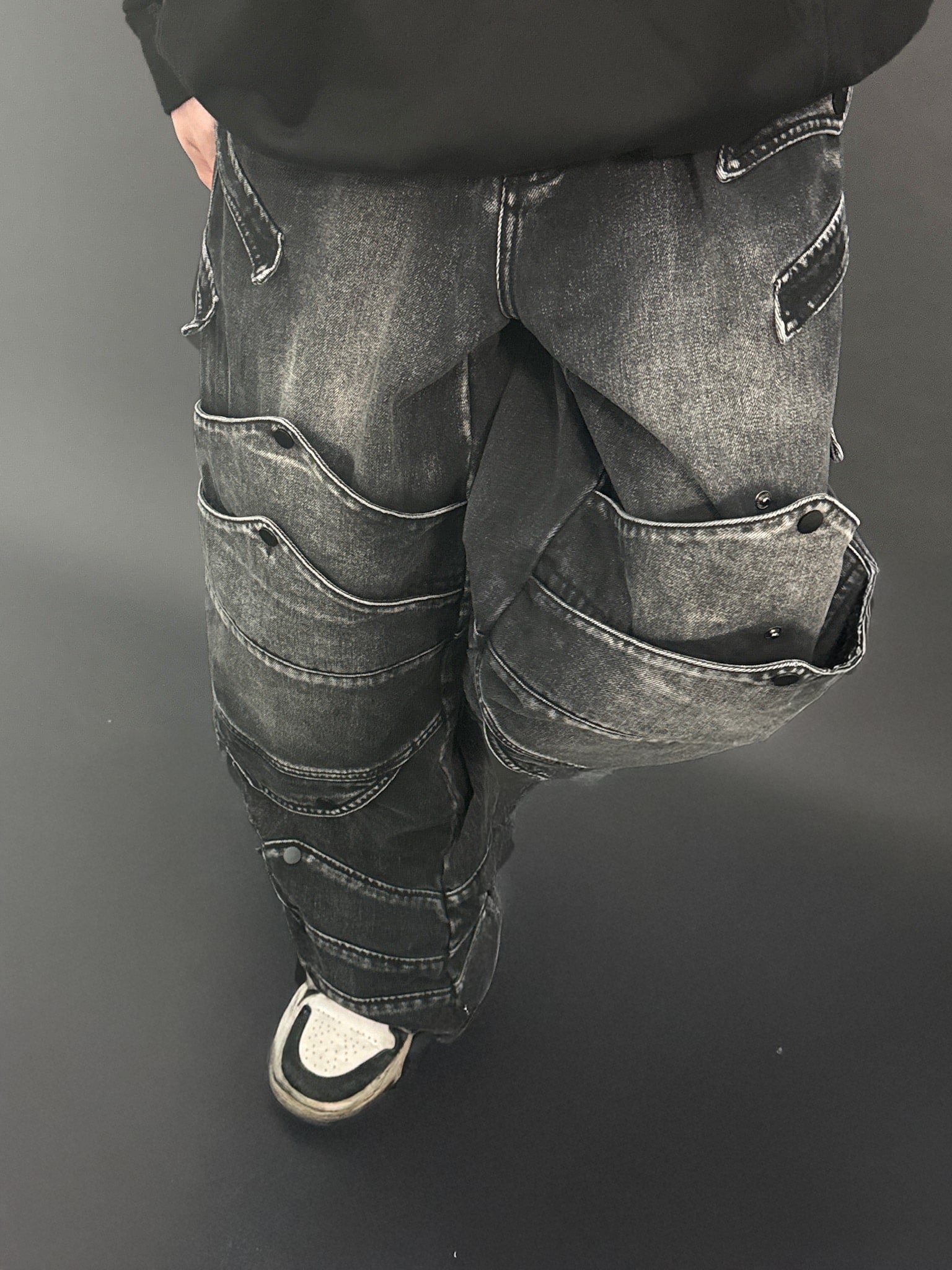 "WINTER ARMOR" Black Cargo Pants-Coordom