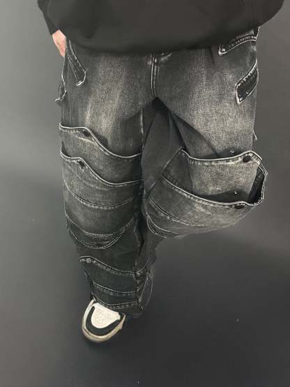 "WINTER ARMOR" Black Cargo Pants-Coordom