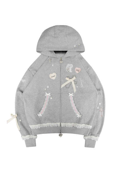 WHISPER ZIP HOODIE GREY MARL-Coordom