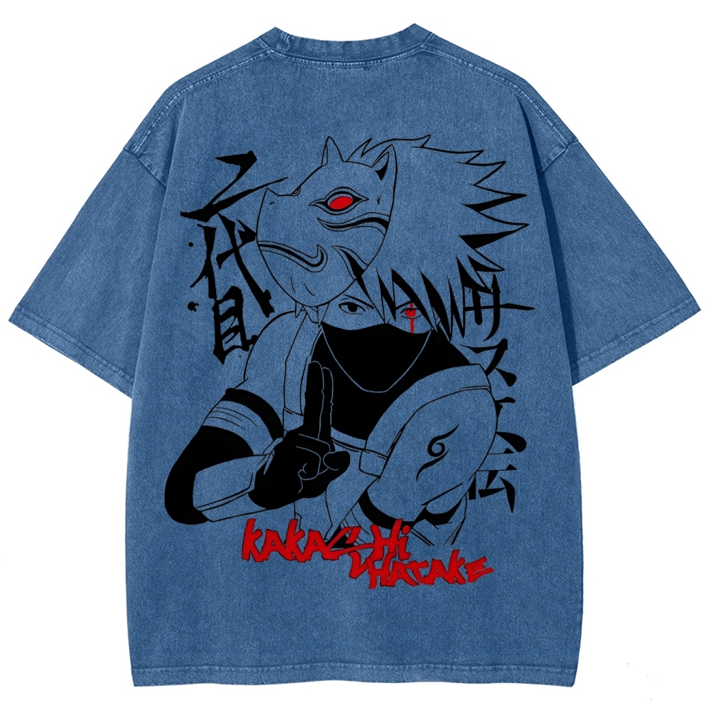 Naturo Kakashi Hatake Unisex Fit Washed T-Shirt 2505011258-Coordom