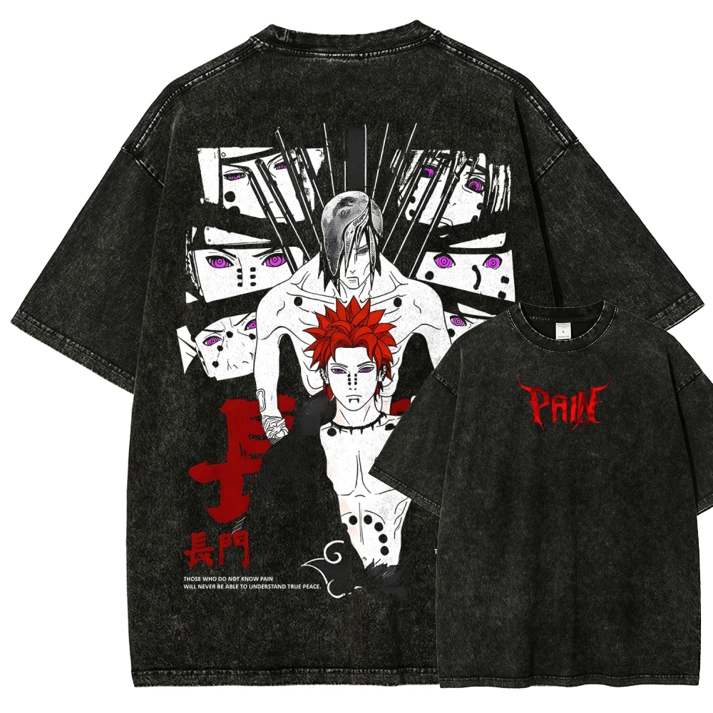 Naruto Pain Nagato Unisex Fit Washed T-Shirt 2508007820-Coordom