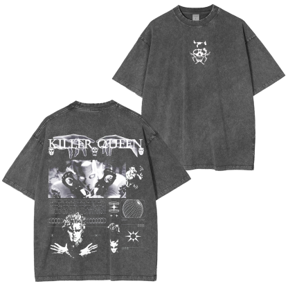 Killer Queen JoJo Vintage Unisex Washed T-Shirt-Coordom