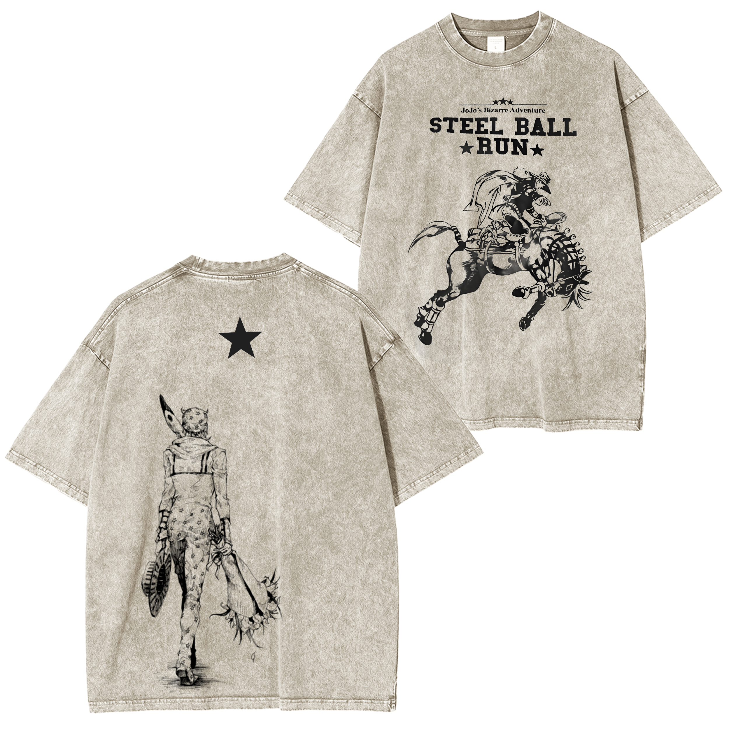 Jojo's Bizarre Vintage Unisex Washed T-Shirt-Coordom