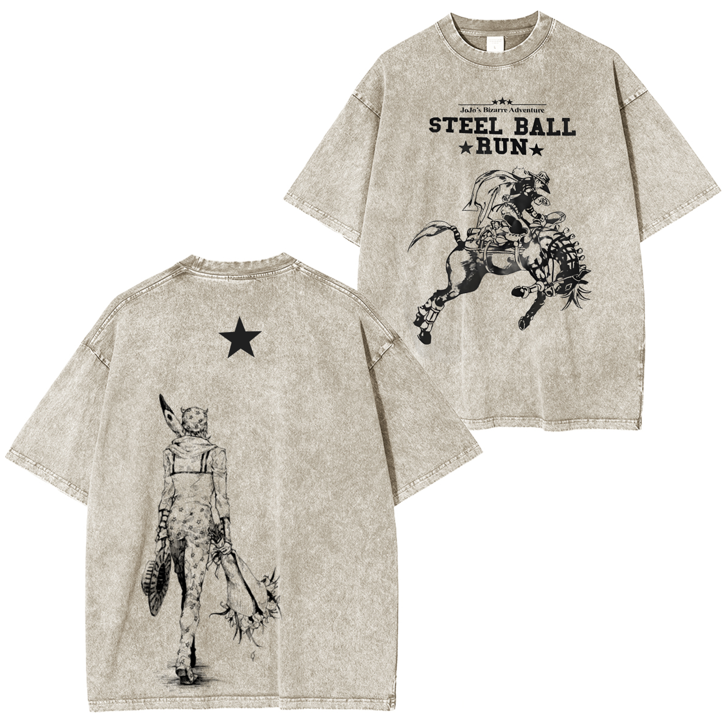 Jojo's Bizarre Vintage Unisex Washed T-Shirt-Coordom