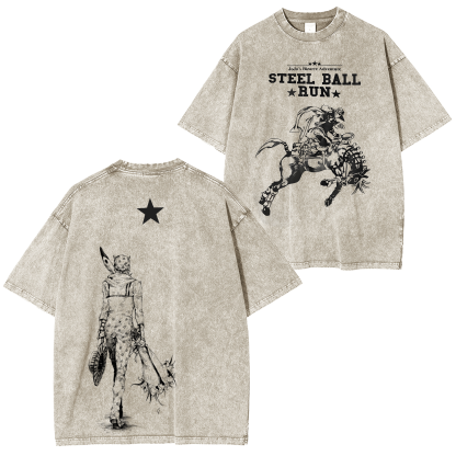Jojo's Bizarre Vintage Unisex Washed T-Shirt-Coordom