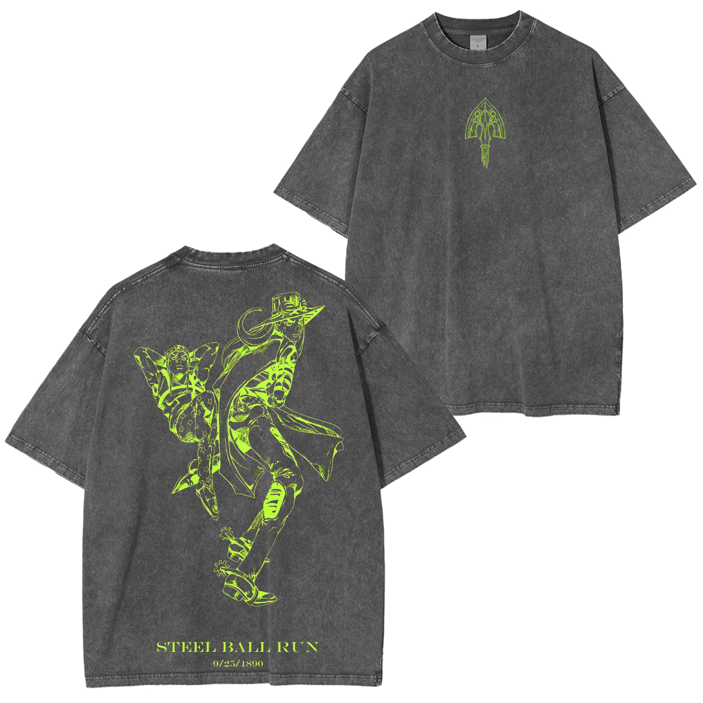 JoJo's Bizarre Adventure Vintage Unisex Washed T-Shirt-Coordom