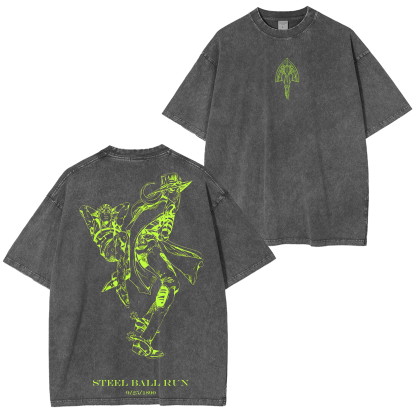 JoJo's Bizarre Adventure Vintage Unisex Washed T-Shirt-Coordom