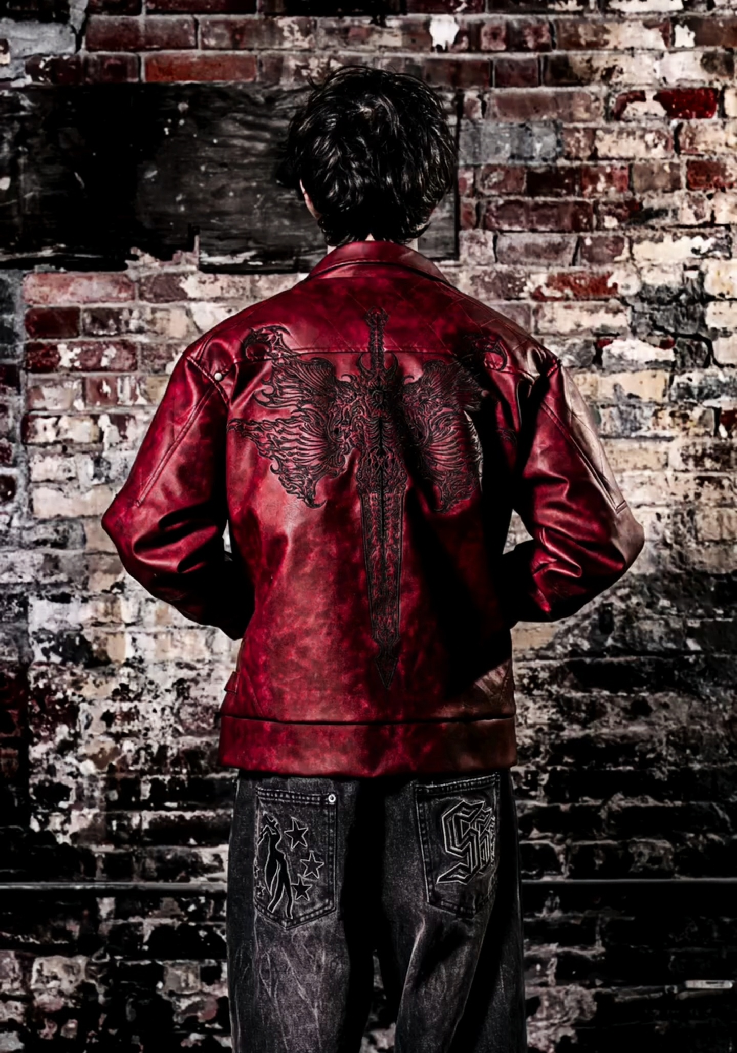 Crimson Devil Hunter Leather Jacket | Devil May Cry Streetwear Coat-Coordom