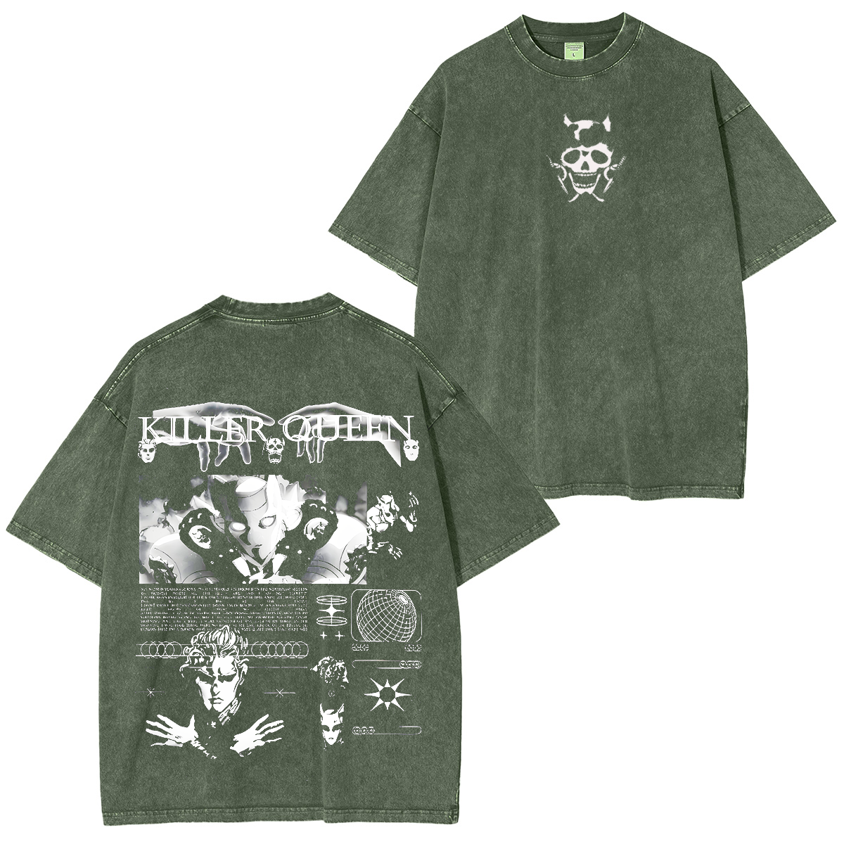 Killer Queen-JoJo's Bizarre Adventure Vintage Washed Unisex T-Shirt-Coordom
