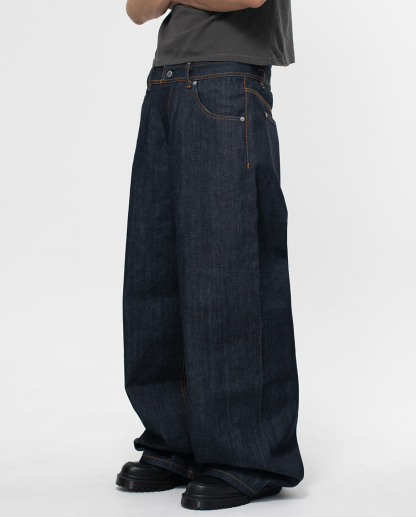 OKAYAMA RAW SELVEDGE BAGGY JEANS-Coordom