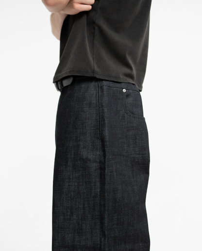 MENES Janome Raw Baggy Jeans - Black-Coordom