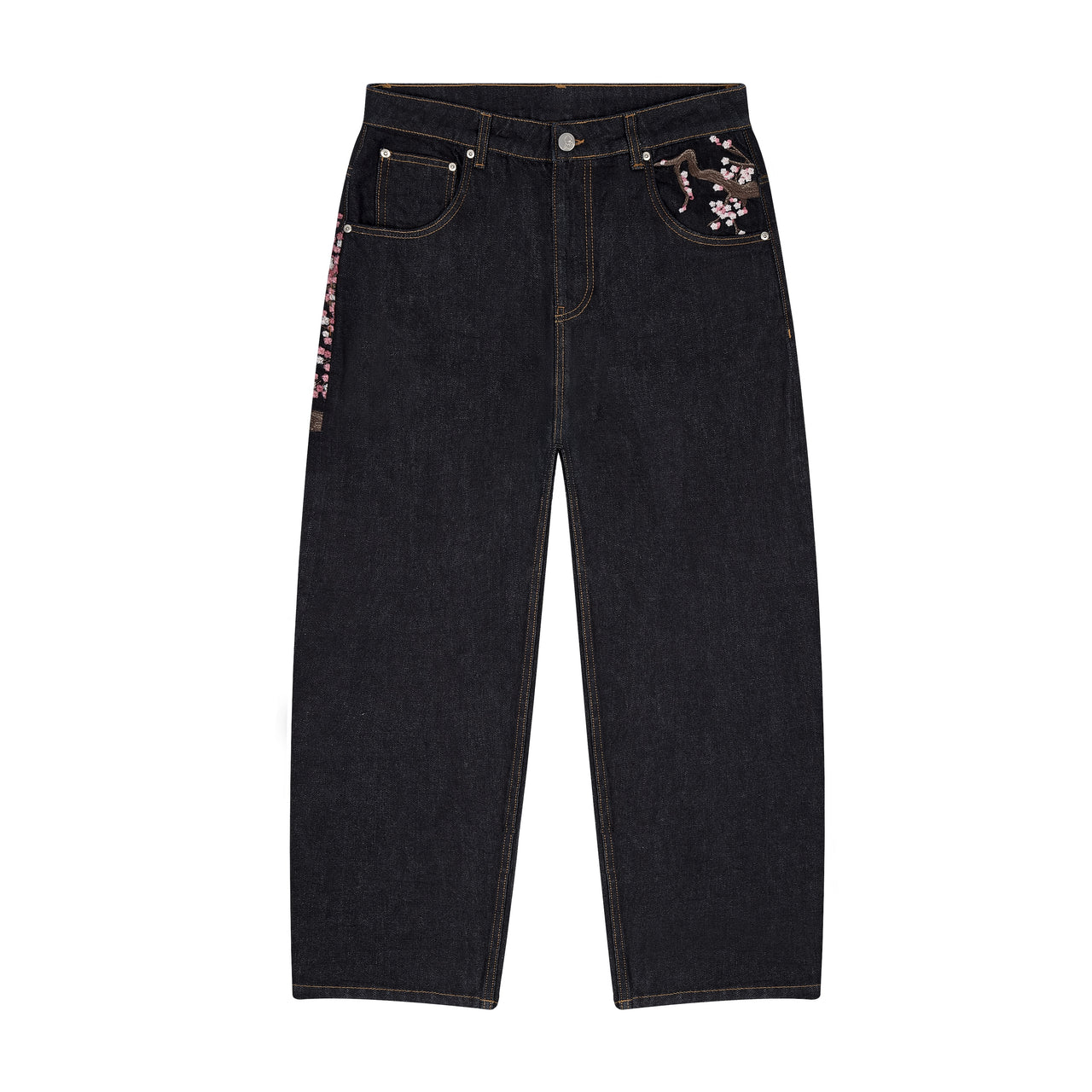 Cherry Blossom Embroidery Jeans-Coordom