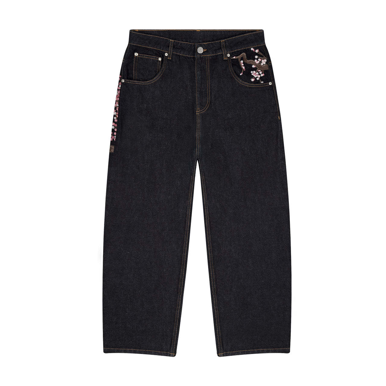 Cherry Blossom Embroidery Jeans-Coordom