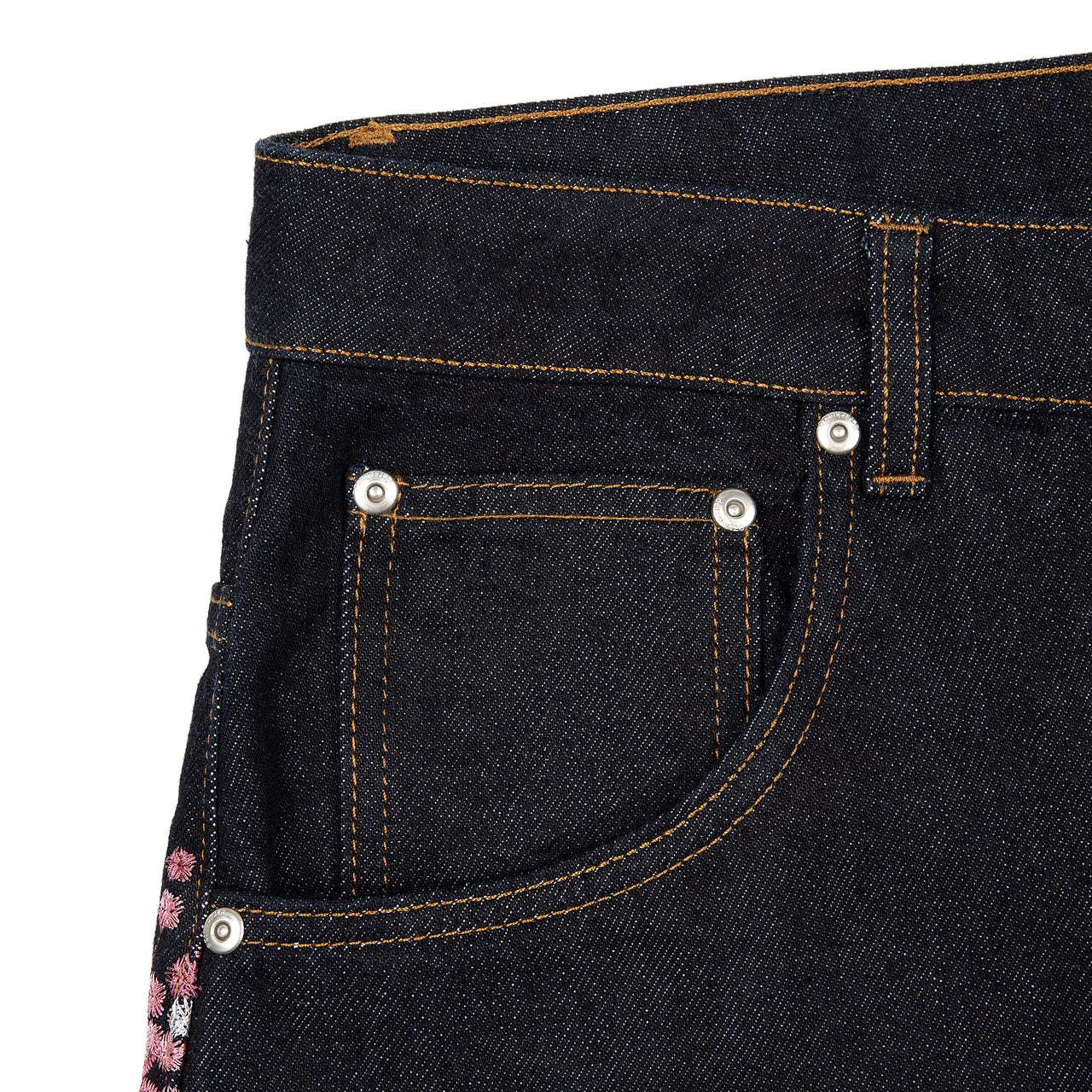 Cherry Blossom Embroidery Jeans-Coordom