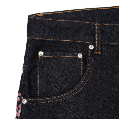 Cherry Blossom Embroidery Jeans-Coordom