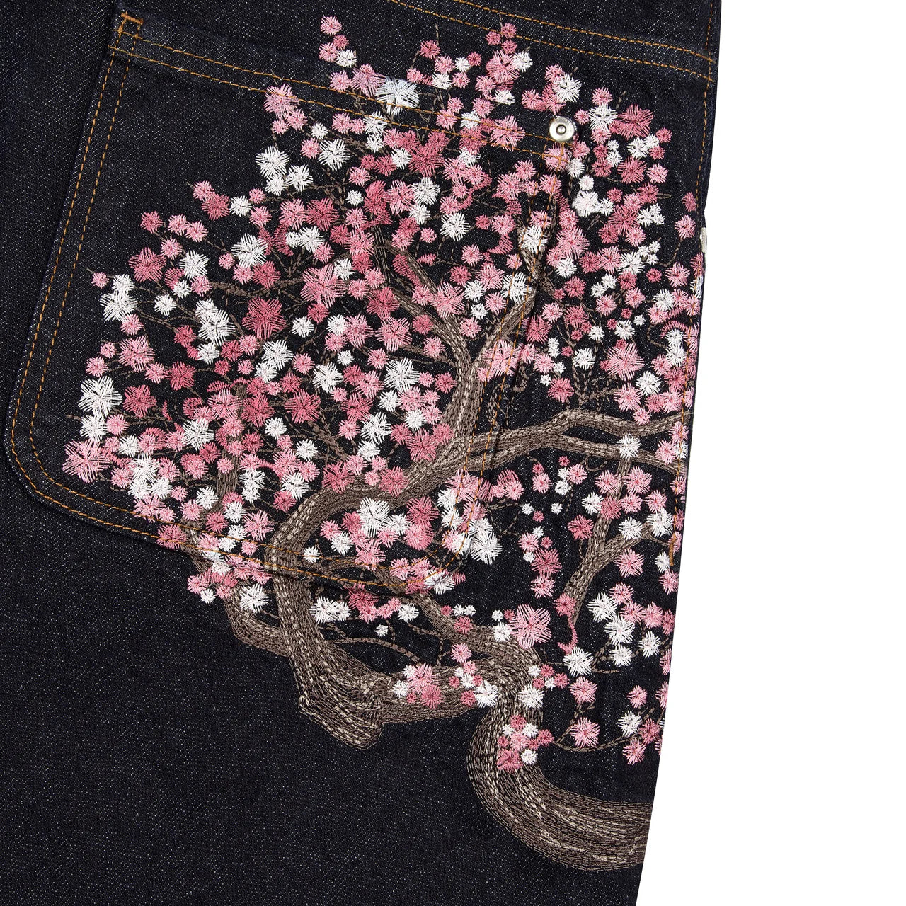 Cherry Blossom Embroidery Jeans-Coordom