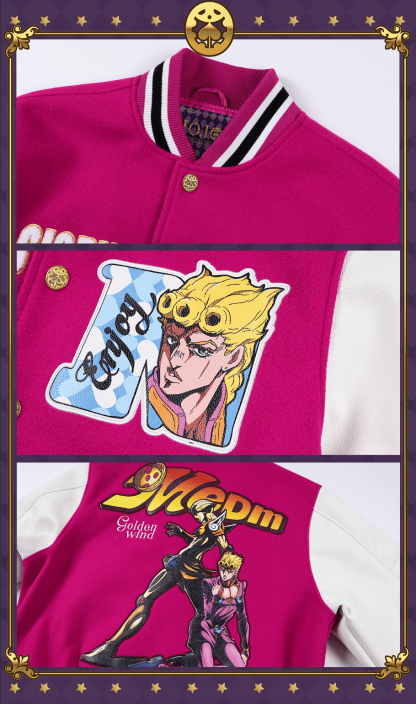 JOJO  Embroidered Patch Varsity Jacket-Coordom