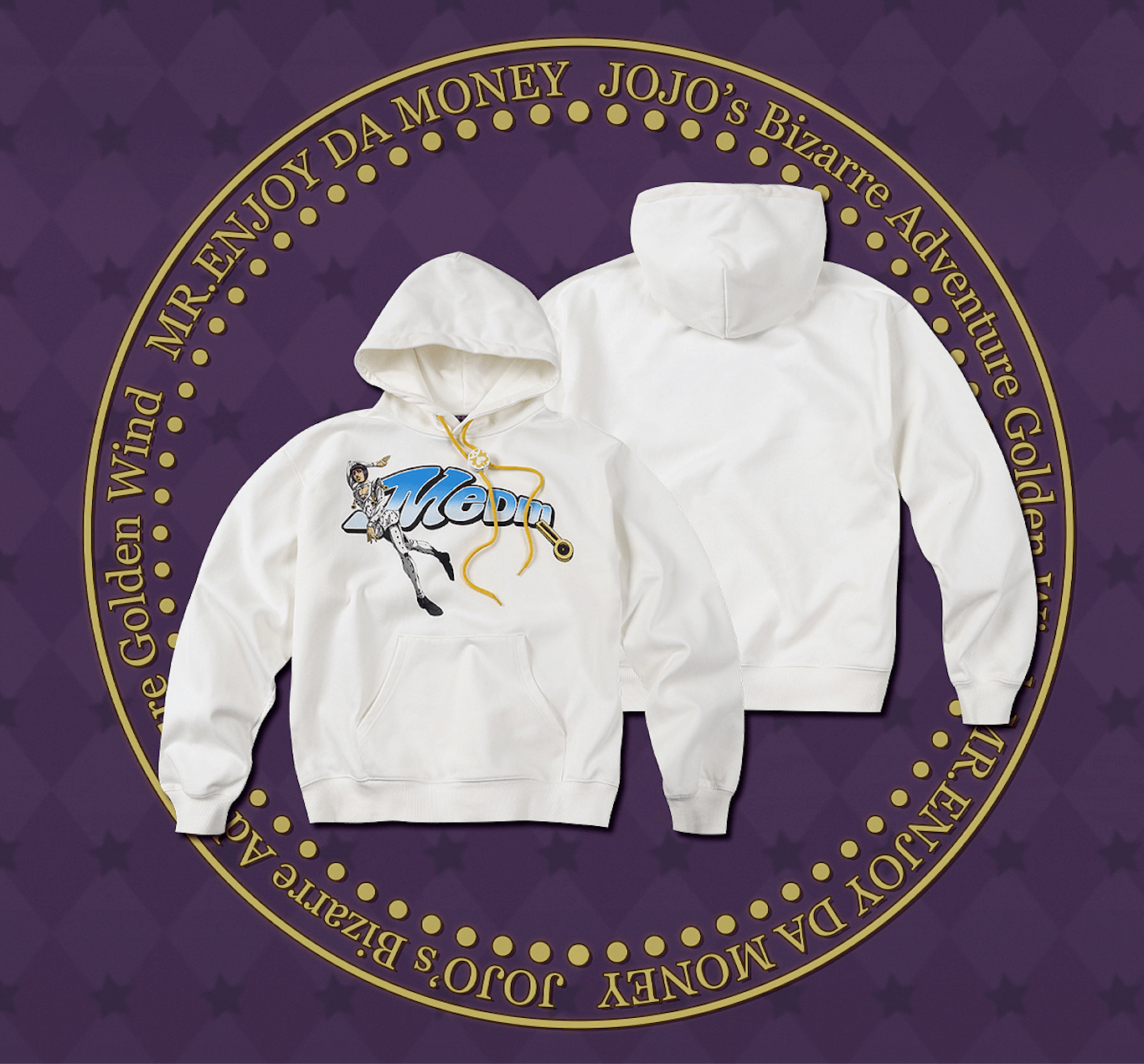 JOJO  Accent Drawstring Print Hoodie-Coordom