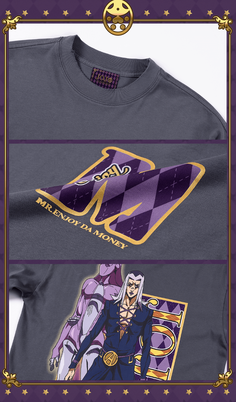 JOJO  Washed Distressed Character Print Long Sleeve Tee-Coordom