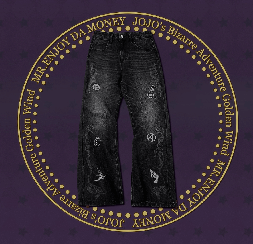 JOJO  Icon Embroidery Washed Distressed Jeans-Coordom