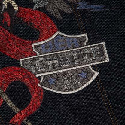"hellboy" indigo raw denim Biker jacket-Coordom